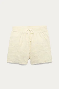 Promod Short en éponge Femme - Ecru Store