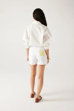 Promod Short en toile Femme - Ecru Sale