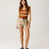 Promod Short en toile teinture unique - Beige Fashion