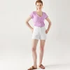 Promod Short en toile unie Femme - Ecru Clearance