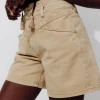 Promod Short MARCEL en toile Femme - Beige Sale