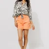 Promod Short MARCEL en toile Femme - Orange fluo Orangefluo Discount