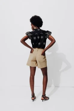 Promod Short MARCEL en toile Femme - Beige Sale