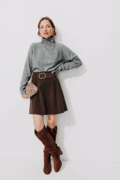Promod Short taille haute Femme - Marron Shop