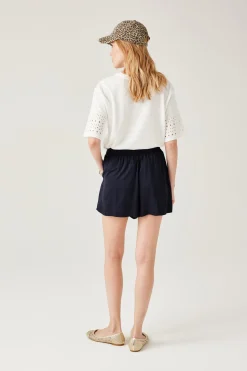 Promod Short uni ceinturé éco-conçu - Marine Hot