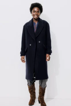 Promod SIMONE manteau en laine - Marine Best Sale
