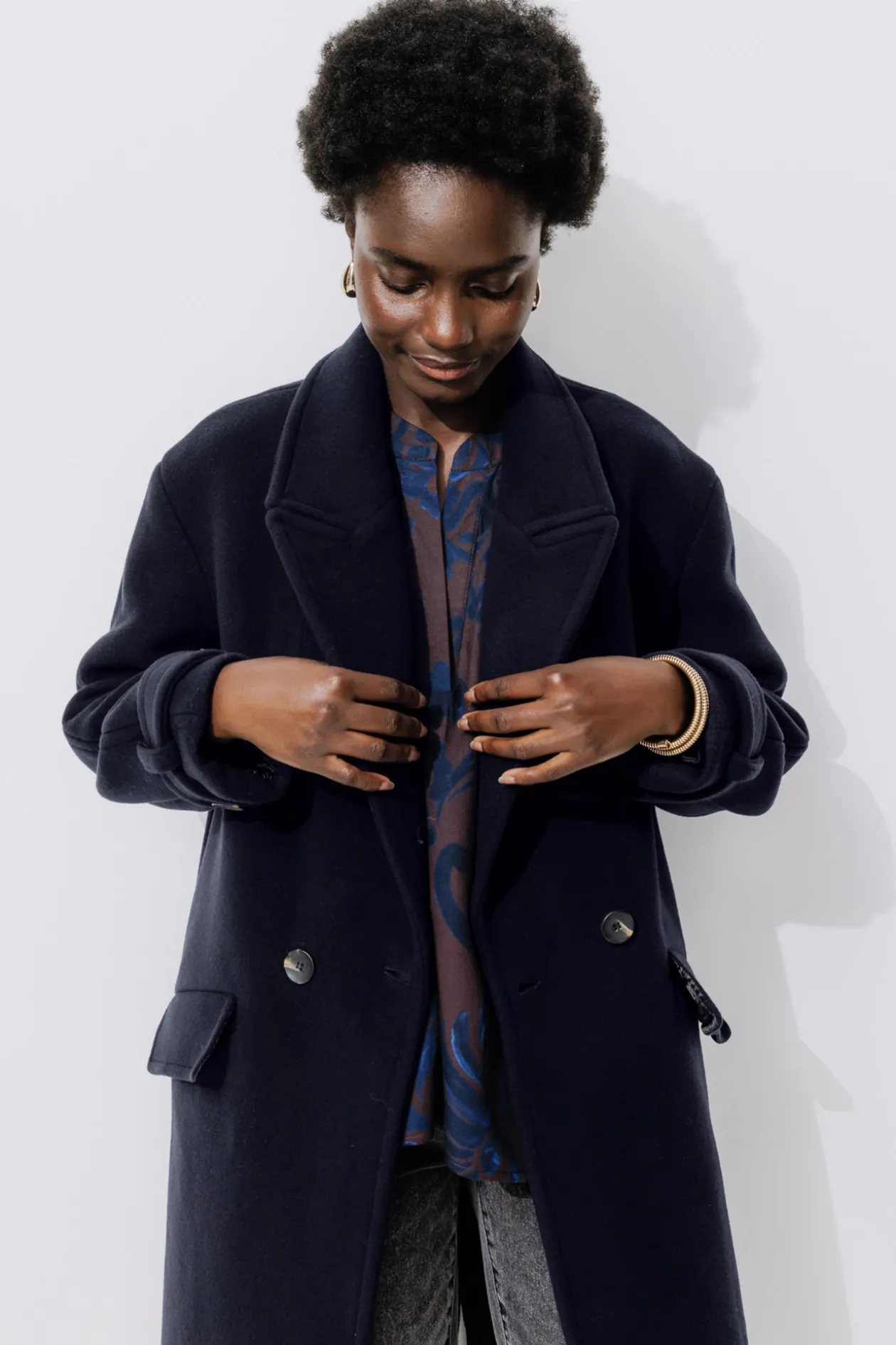 Promod SIMONE manteau en laine - Marine Best Sale