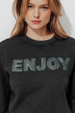 Promod Sweat-shirt à message Femme - Imprimé gris Imprimégris Outlet