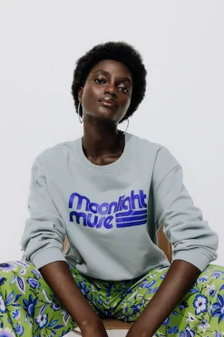 Promod Sweat-shirt à message pailleté - Imprimé vert clair Imprimévertclair New