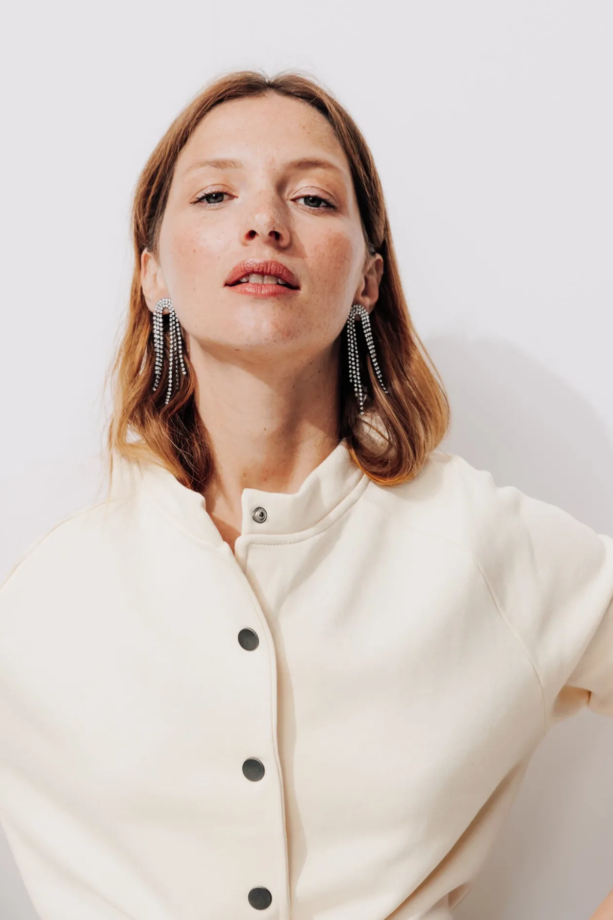 Promod Sweat-shirt bomber Femme - Ecru Clearance