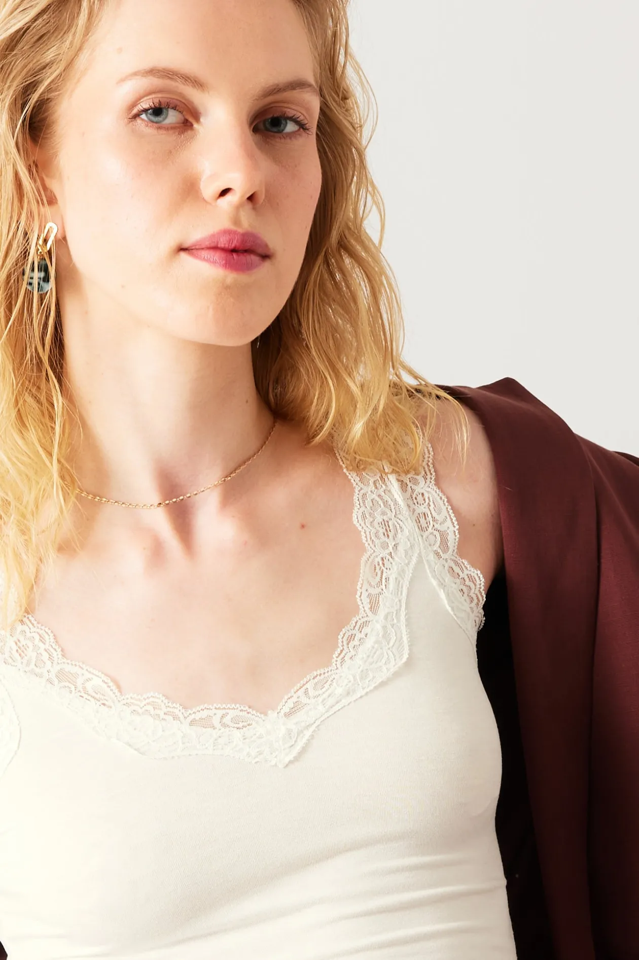 Promod Top à bretelles éco-conçu - Ecru Discount