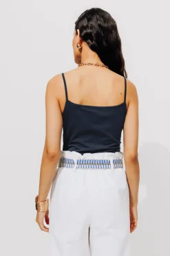 Promod Top à bretelles éco-conçu - Marine Discount
