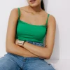 Promod Top à bretelles éco-conçu - Vert Flash Sale