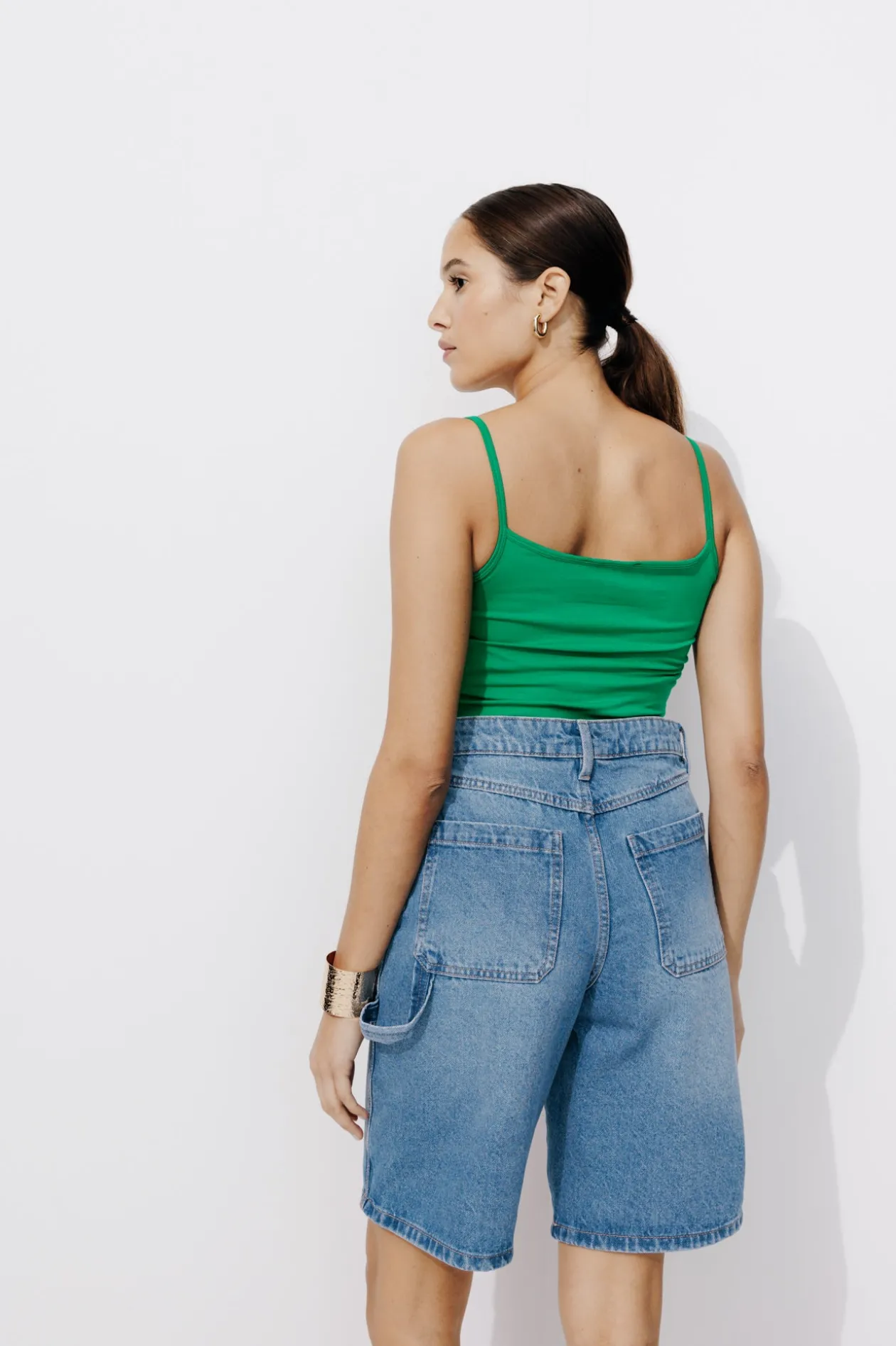 Promod Top à bretelles éco-conçu - Vert Flash Sale