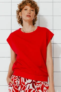 Promod Top sans manches Femme - Rouge Sale