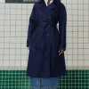 Promod Trench uni ceinturé Femme - Marine Cheap