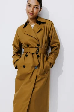 Promod Trench uni ceinturé Femme - Camel Clearance
