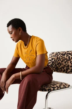 Promod T-shirt à message Femme - Safran foncé Safranfoncé Flash Sale