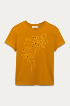 Promod T-shirt à message Femme - Safran foncé Safranfoncé Flash Sale