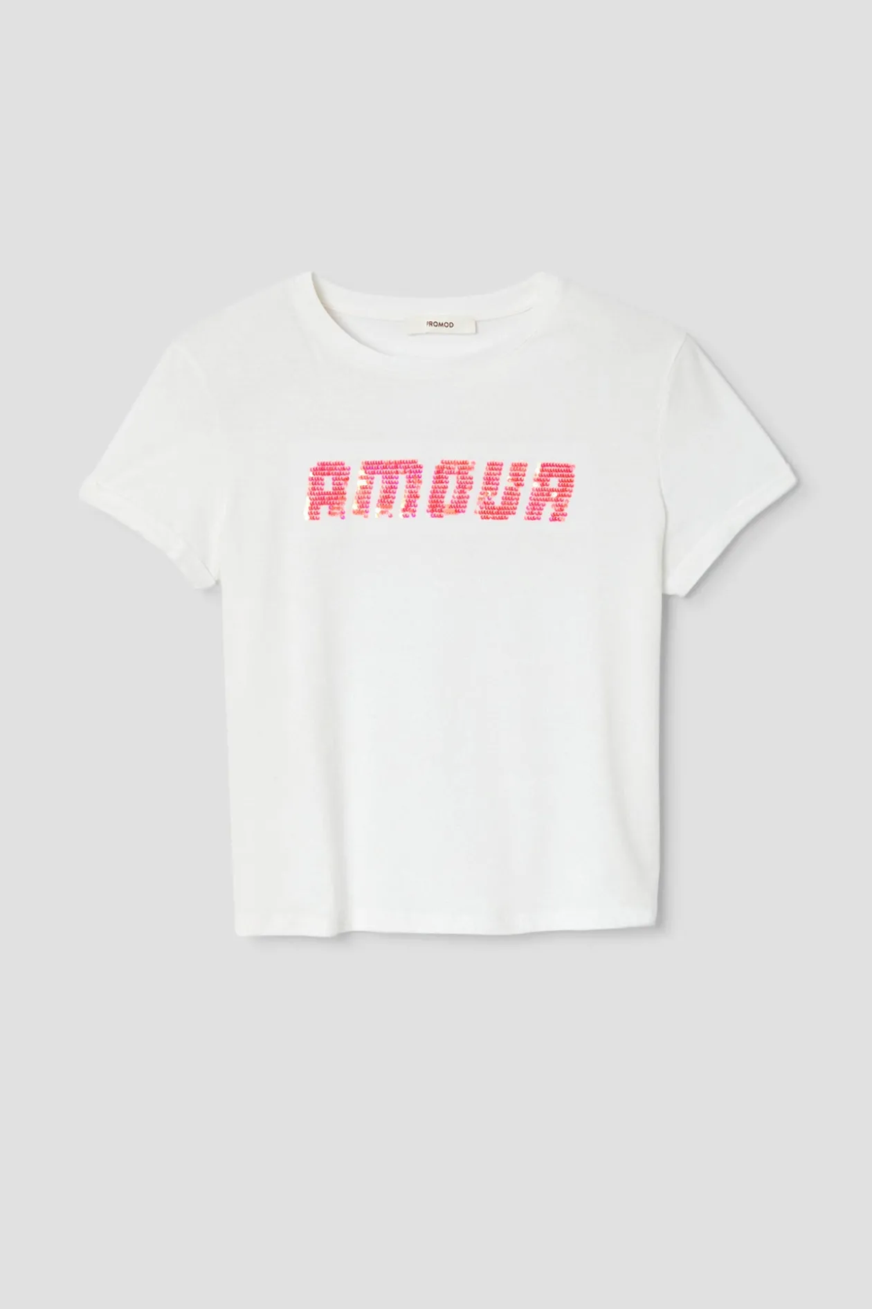 Promod T-shirt à message sequins - Imprimé écru Impriméécru Store