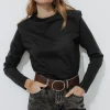 Promod T-shirt à épaulettes Femme - Noir Hot