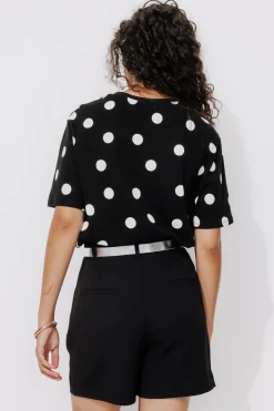 Promod T-shirt à pois Femme - Imprimé noir Impriménoir Fashion