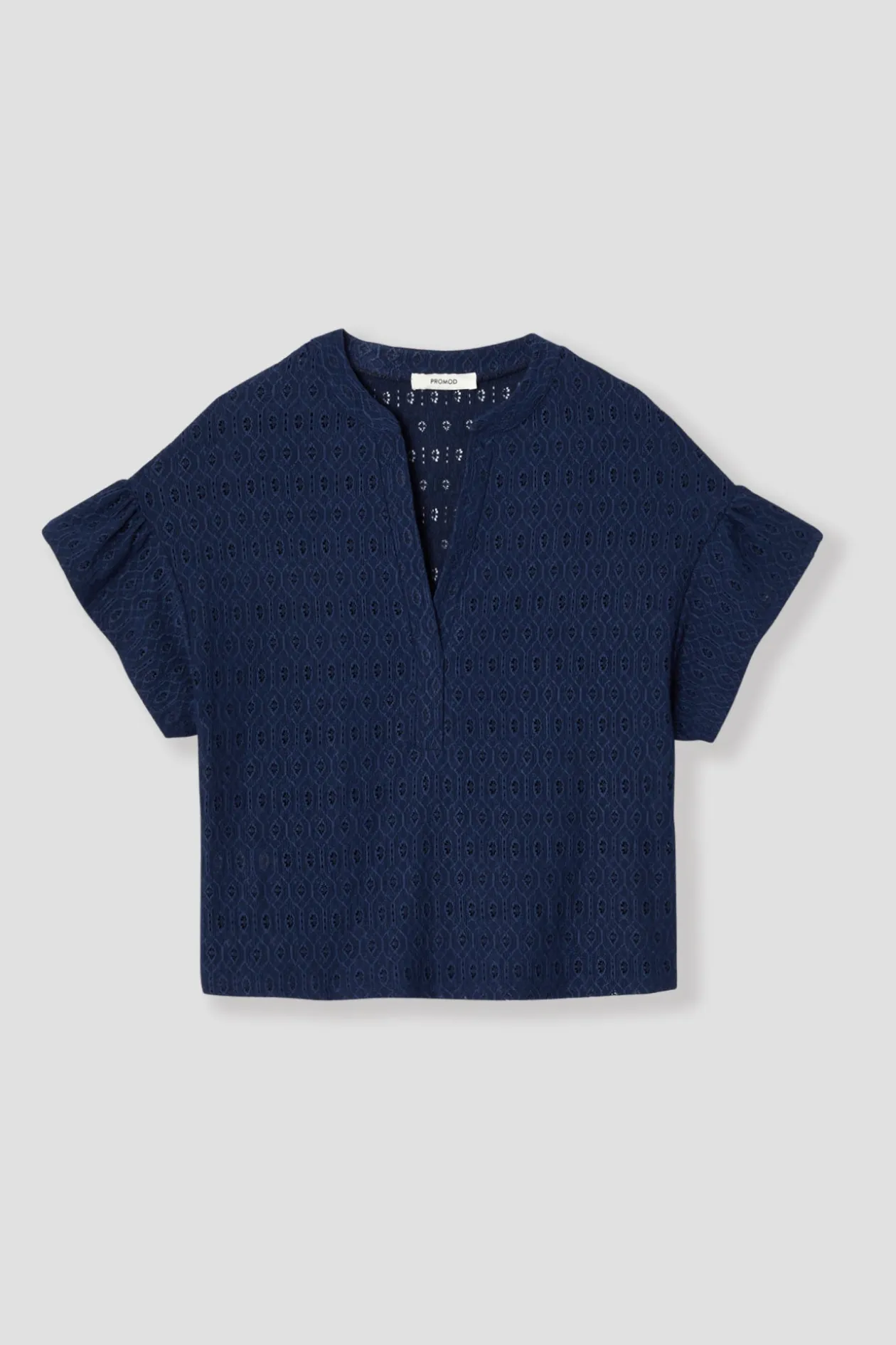 Promod T-shirt ajouré effet dentelle - Rayé cerise Rayécerise Best Sale