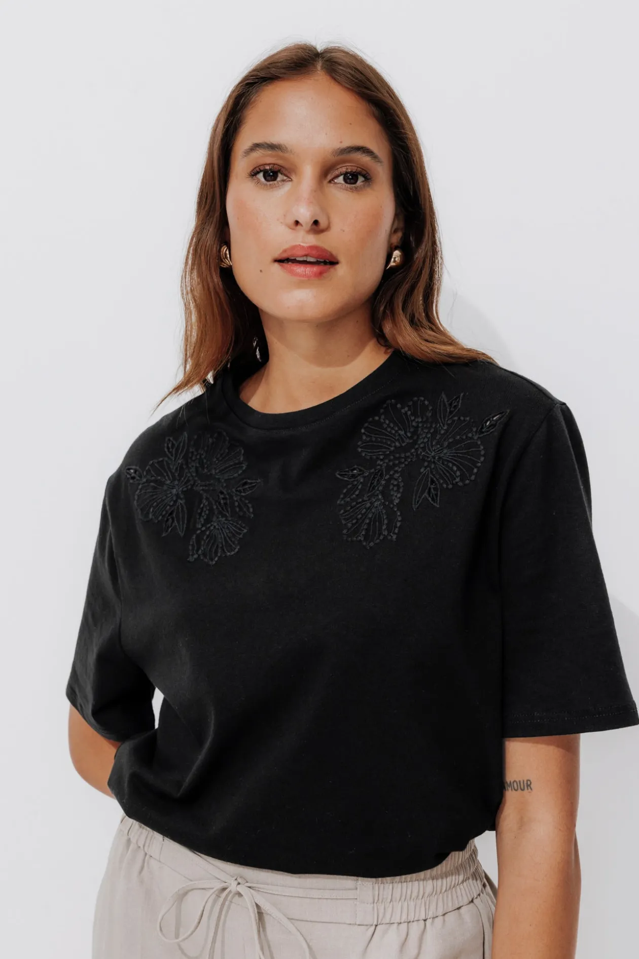 Promod T-shirt brodé Femme - Noir Cheap