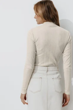 Promod T-shirt col montant Femme - Beige Best Sale