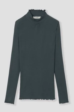 Promod T-shirt col montant Femme - Gris bleu Grisbleu Best Sale
