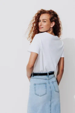 Promod T-shirt col rond éco-conçu - Blanc Discount