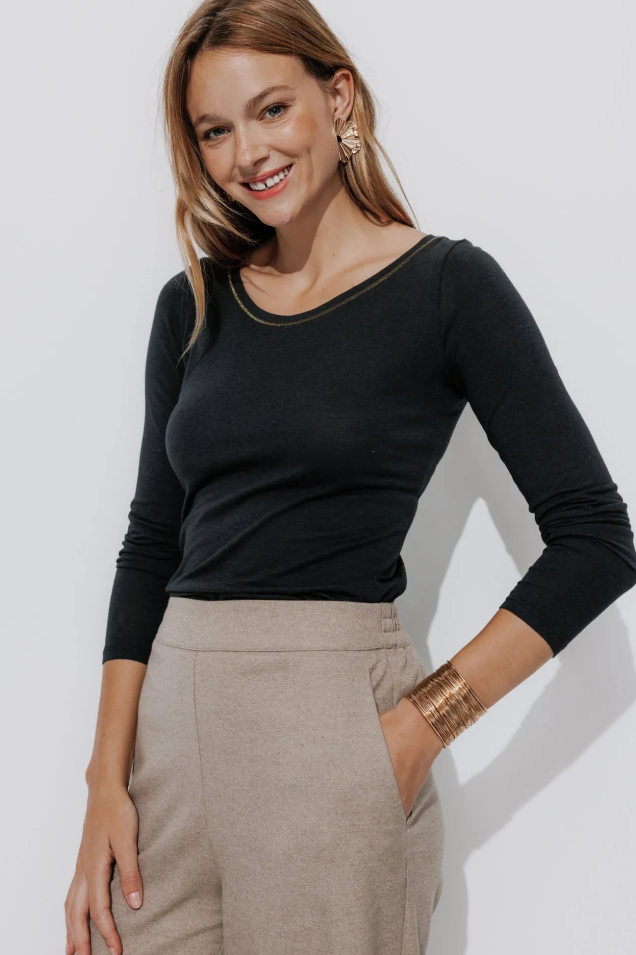 Promod T-shirt col rond Femme - Marine Store