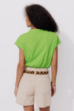 Promod T-shirt col tunisien Femme - Vert New