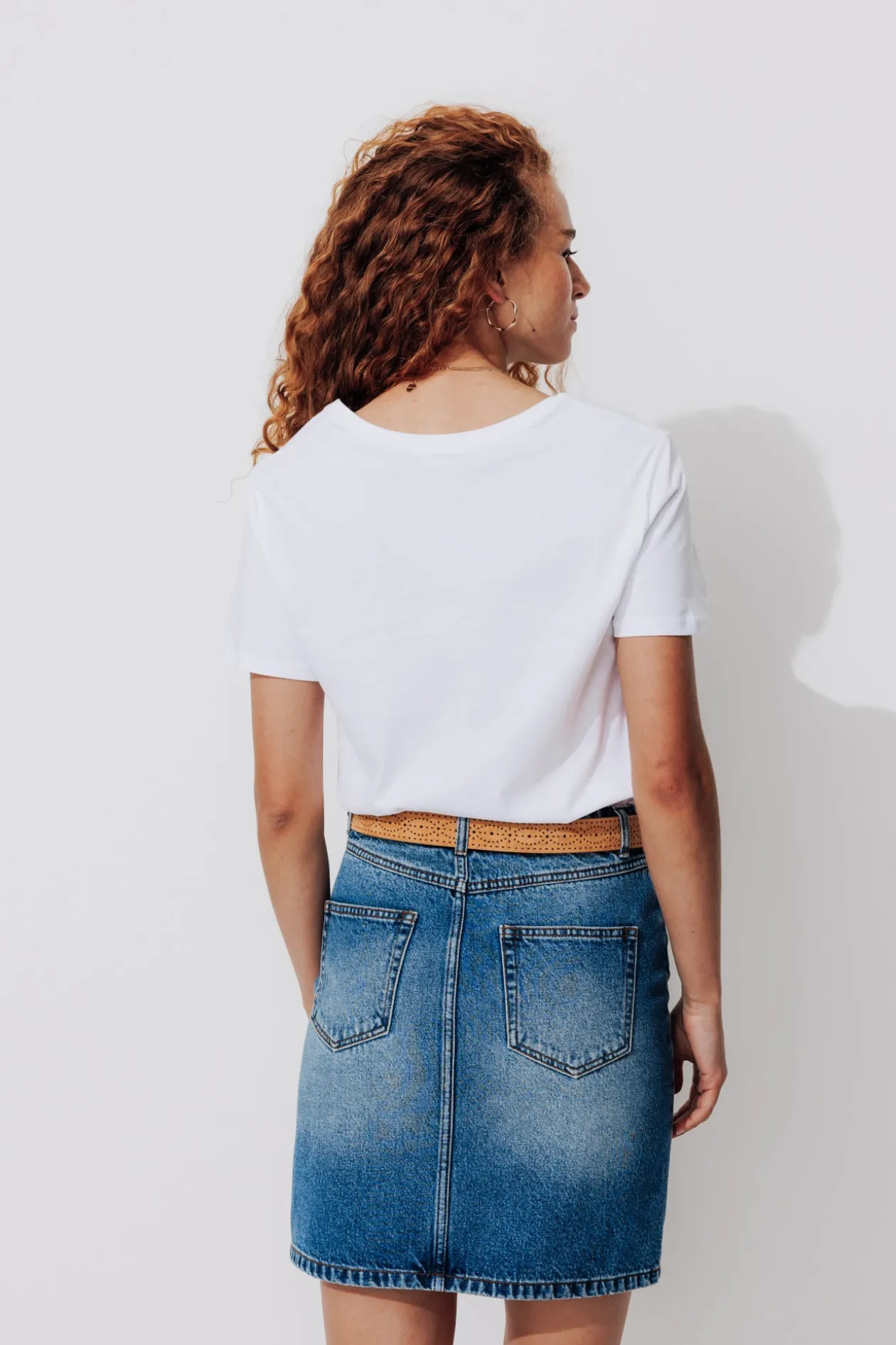 Promod T-shirt col V éco-conçu - Blanc Outlet