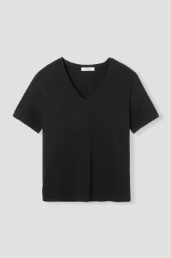 Promod T-shirt col V éco-conçu - Noir Best