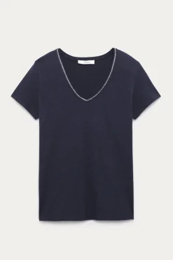 Promod T-shirt col V Femme - Marine Flash Sale
