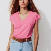 Promod T-shirt col V Femme - Rose Best Sale