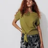 Promod T-shirt cropped noué Femme - Kaki Best