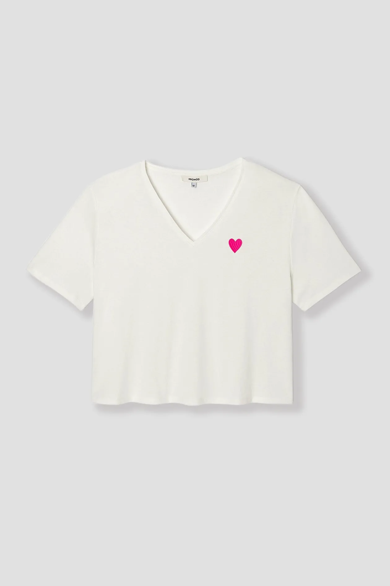 Promod T-shirt cœur brodé Femme - Ecru Discount