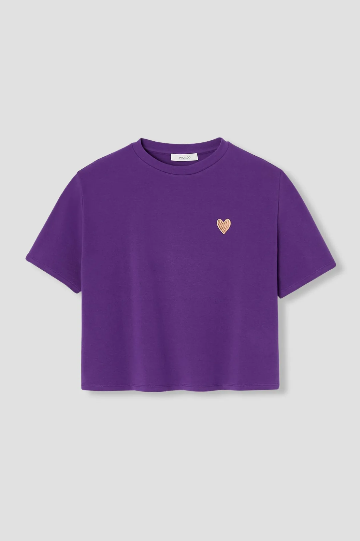 Promod T-shirt cœur brodé Femme - Violet Online