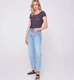 Promod T-shirt décolleté rond - Imprimé marine Imprimémarine Cheap