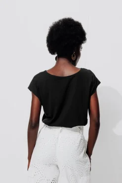Promod T-shirt détail dentelle Femme - Noir Cheap