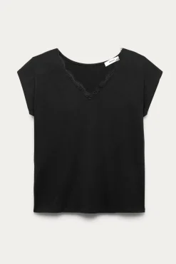 Promod T-shirt détail dentelle Femme - Noir Cheap