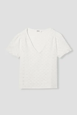 Promod T-shirt effet dentelle Femme - Ecru Hot