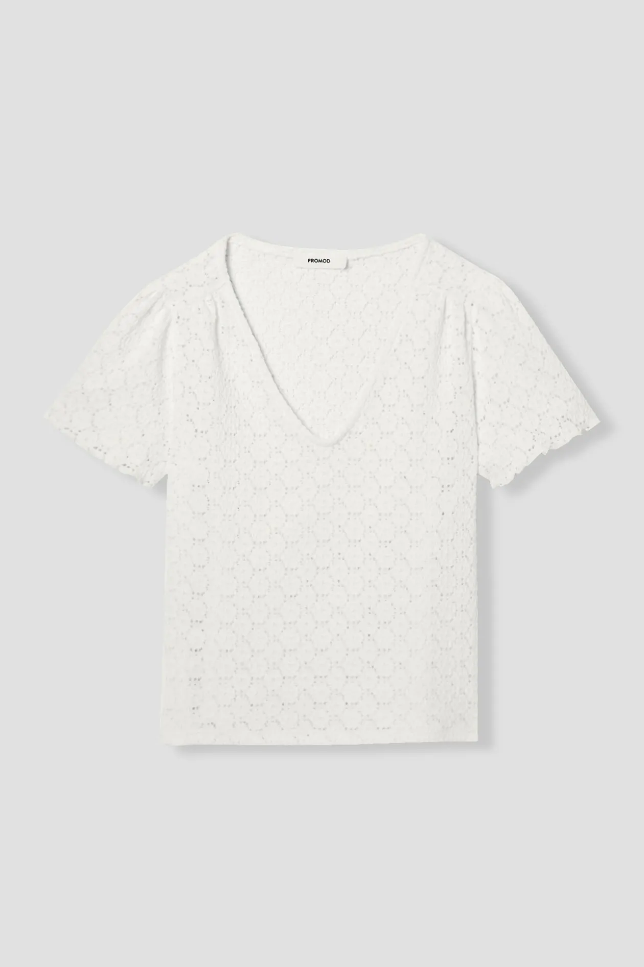 Promod T-shirt effet dentelle Femme - Ecru Hot