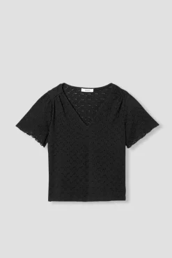 Promod T-shirt effet dentelle Femme - Noir New