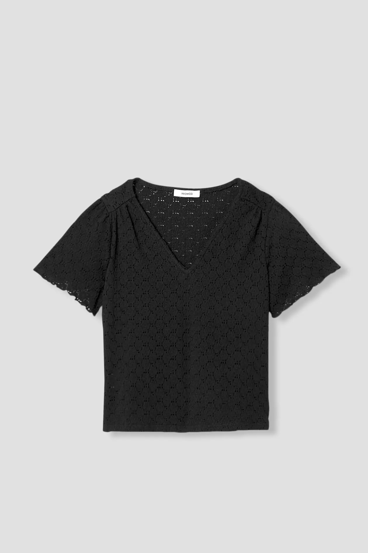 Promod T-shirt effet dentelle Femme - Noir New