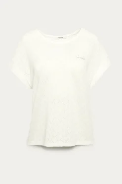 Promod T-shirt effet pointelle Femme - Ecru Best Sale