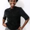 Promod T-shirt fluffy pailleté Femme - Noir Flash Sale