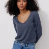 Promod T-shirt manches longues Femme - Marine Best Sale